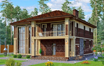 Коттедж на 290 м2 с витражными окнами/ Оригинальный дом с витражными окнами Коттедж на 290 м2 с витражными окнами/ Оригинальный дом с витражными окнами