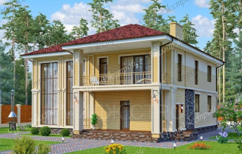 Коттедж на 290 м2 с витражными окнами/ Оригинальный дом с витражными окнами Коттедж на 290 м2 с витражными окнами/ Оригинальный дом с витражными окнами